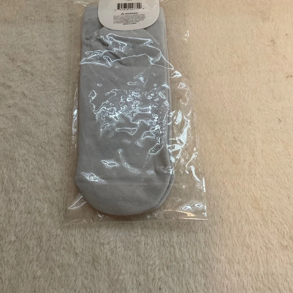 Gray Ankle Socks with Red Lip Graphic